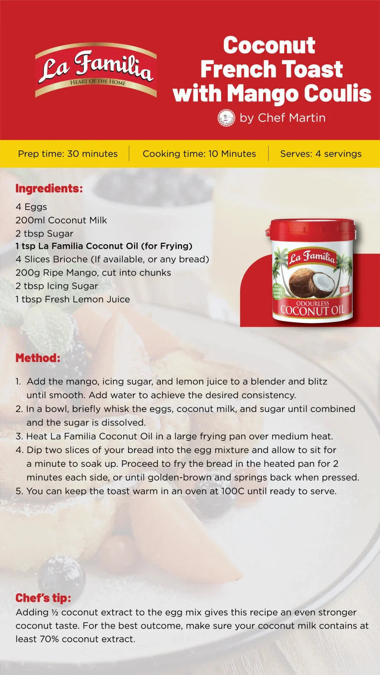 Coconut French Toast with Mango Coulis