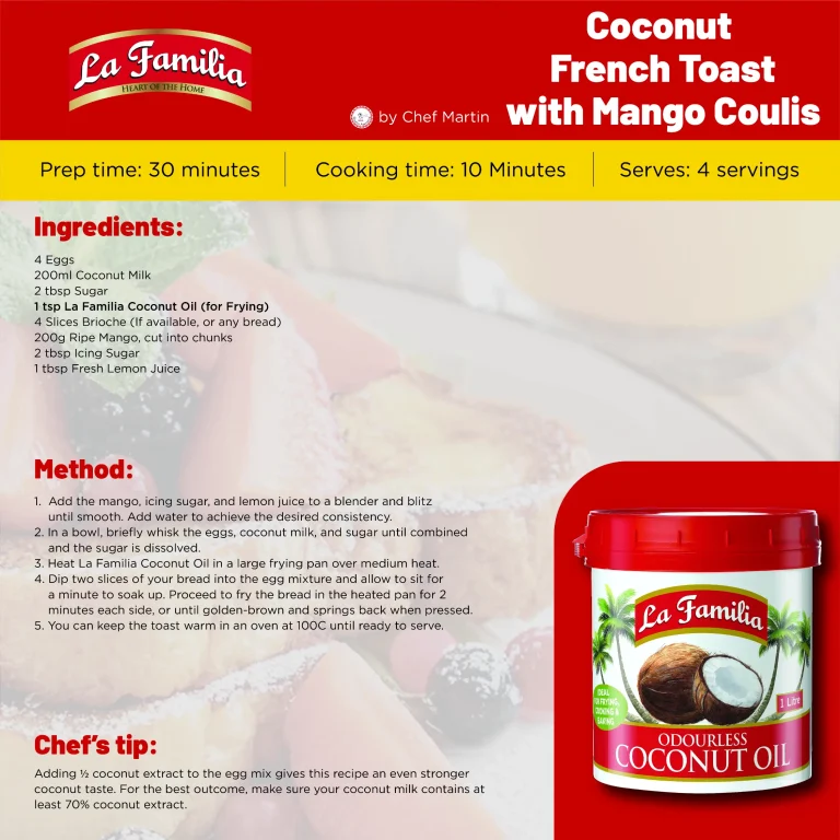 Coconut French Toast with Mango Coulis