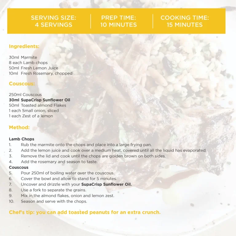 Lamb Chops w Almond Couscous