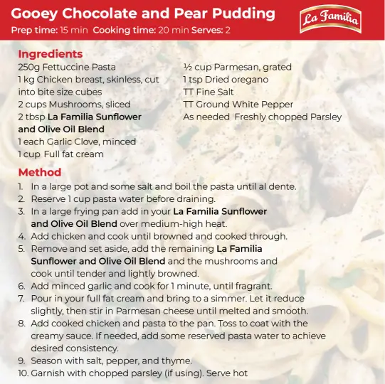 Chicken and Mushroom Fettuccine Pasta