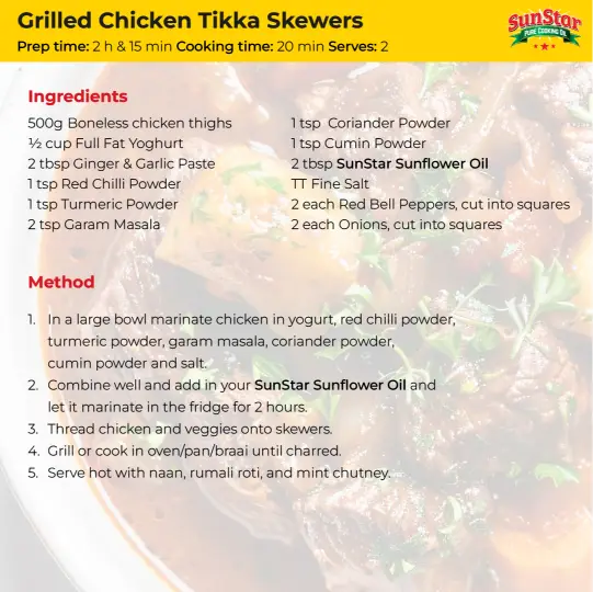 Grilled Chicken Tikka Skewers