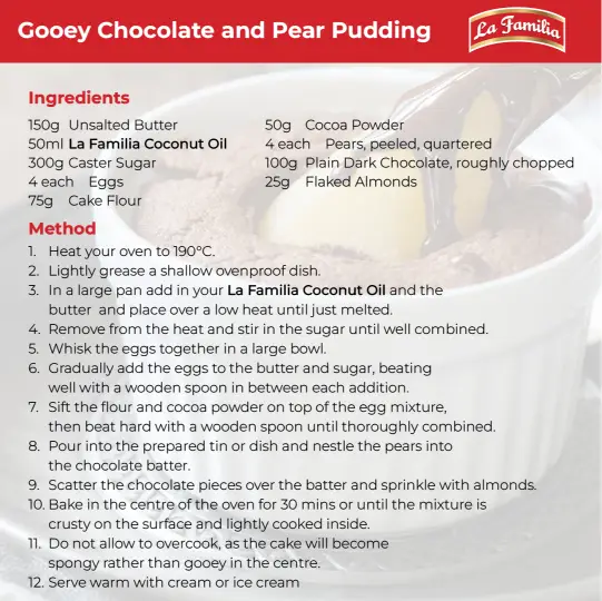 Gooey Chocolate and Pear Pudding